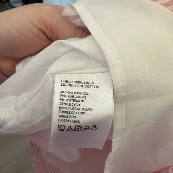 Tommy Bahama 100% Linen Pink Frayed Edge Dress - Picture 3 of 5